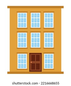 building architecture icon flat style