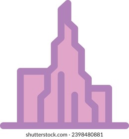 Building and architecture icon retro neon color style