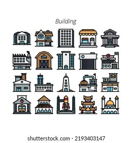 Building and architecture icon set