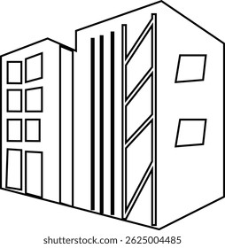 Ícone Arquitetura do edifício, como cidade, apartamento, condomínio, cidade, Cidade, Imobiliário, ícones de edifícios. Hospital, casa, museu. Arquitetura urbana, arranha-céu da cidade, centro. Vetor