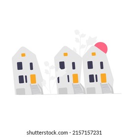 Building architecture illustration flat design