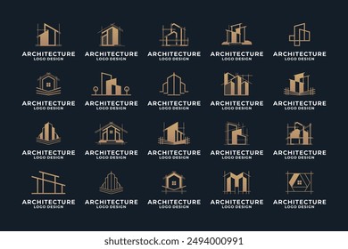 Colección de diseño de logotipo de arquitectura de edificios