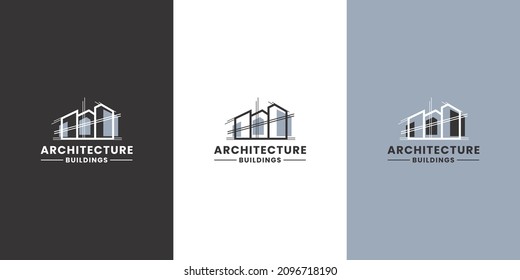 diseño del logotipo de arquitectura de construcción para el contratista inmobiliario y arquitecto