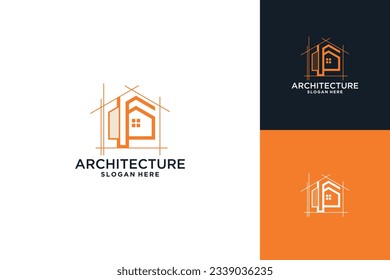 Diseño del logo de la arquitectura de construcción. Innovación en el logotipo de construcción de viviendas.