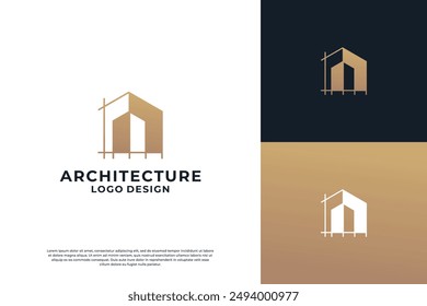 Diseño de logo de arquitectura de construcción