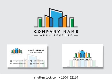 building architecture logo design, real estate logo design with business card