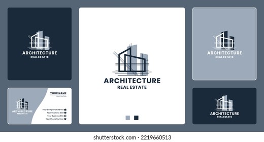 diseño del logotipo de arquitectura de construcción para la construcción y el contratista de bienes inmuebles