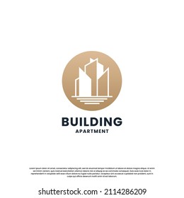 building architecture logo design template. logo for architect, contractor, and real estate mortgage