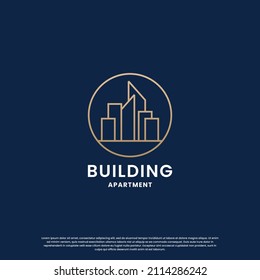 building architecture logo design template. logo for architect, contractor, and real estate mortgage