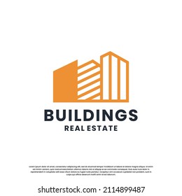 building architecture logo design template. logo for architect, contractor, and real estate mortgage