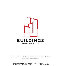 building architecture logo design template. building construction logo illustration