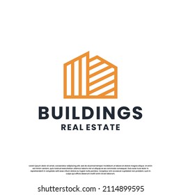 building architecture logo design template. logo for architect, contractor, and real estate mortgage