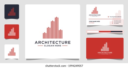 Gebäude Architektur Logo mit geometrischem Design Logo und Visitenkartenvorlage.
