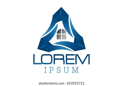 building architecture logo with triangle around