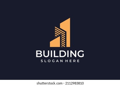 Luxuslogo für Gebäudearchitektur, Vektorsymbol