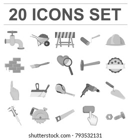 Building and architecture monochrome icons in set collection for design. Construction and Institution vector symbol stock web illustration.