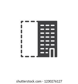 Building architecture project vector icon. filled flat sign for mobile concept and web design. House plan structure simple solid icon. Symbol, logo illustration. Pixel perfect vector graphics