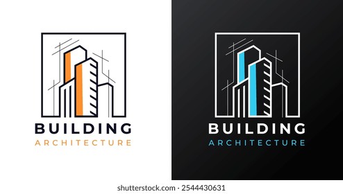 Building Architecture Real Estate Logo Design Inspiration. Architectural Symbol for Real Estate and Construction Business Identity. Building Construction Vector Illustration.