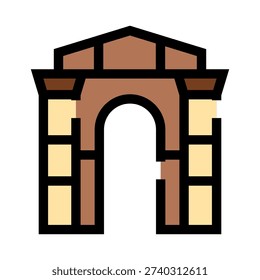 Building archway representing a historic monument or structure with classic architectural design, featuring a prominent entrance and stone construction