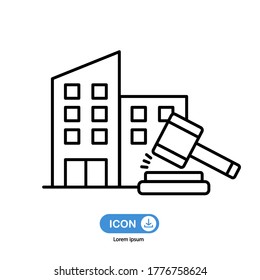 building auction icon vector iolated on white background