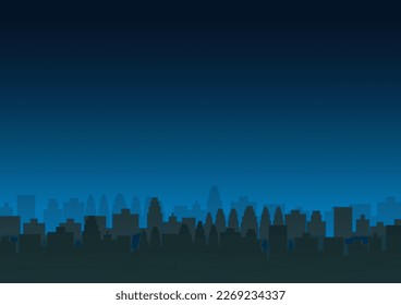Construyendo fondo. Edificio de la ciudad de noche. Rascacielos. Paisaje urbano. Paisaje urbano. Ciudad Metropolis. Ilustración vectorial aislada en fondo blanco. 