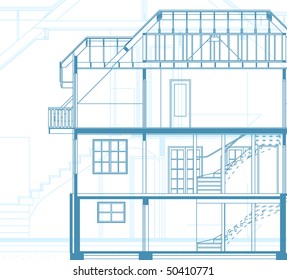 building background. plan of the house