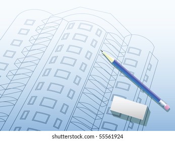 Building background. Plan of the house