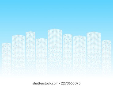 Construyendo fondo. Rascacielos. Edificio de la ciudad Fondo. Construcción inteligente y perspectiva. Paisaje urbano. Ciudad Metropolis. Ilustración vectorial.