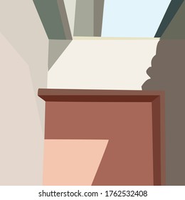 Building background vector. Geometric shape. Light and shadow. 
