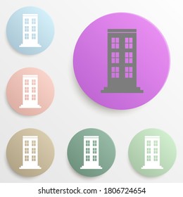 building badge color set. Simple glyph, flat vector of web icons for ui and ux, website or mobile application