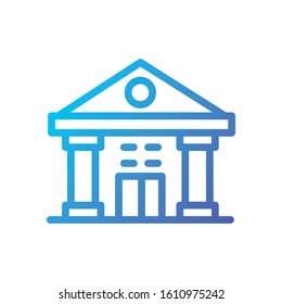 Building bank design, City architecture urban modern downtown contemporary metropolis exterior and construction theme Vector illustration