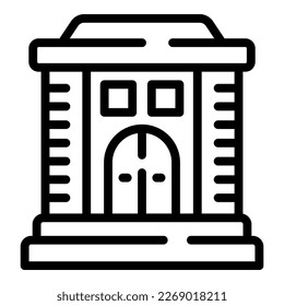 Generar vector de contorno de icono de banco. Dinero comercial. Financiamiento de apoyo