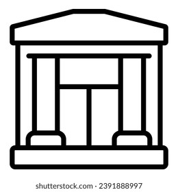 Generar vector de contorno de icono de banco. Casa financiera. Columna exterior