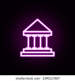 building bank neon icon. Elements of building set. Simple icon for websites, web design, mobile app, info graphics