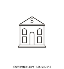 Building, bank, , outline, icon - Building vector icon