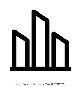 Icono de barras de construcción línea gruesa en negrita