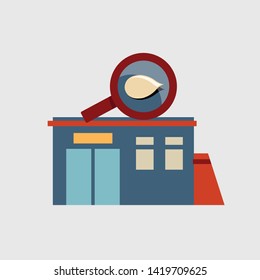 Building bio lab. Vector illustration isolated on white background. Flat design image.