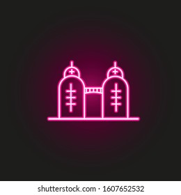 Building, birdge neon style icon. Simple thin line, outline vector of building icons for ui and ux, website or mobile application