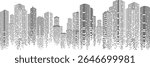 building with black dot  , tower , landscape , city vector design 