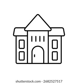 Icono de Vector de línea delgada negra de construcción