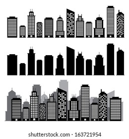 Vector Cities Silhouette Stock Vector (Royalty Free) 158823446 ...