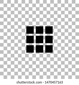 Building block. Black flat icon on a transparent background. Pictogram for your project