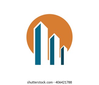 building block cityscape skyscraper construction architecture image icon logo