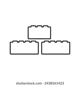 Baustein-Symbol flache Liner-Illustration auf weißem Hintergrund..eps
