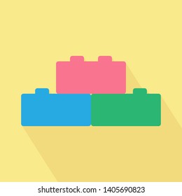 Building block icon. Flat vector related icon with long shadow for web and mobile applications.