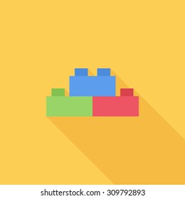 Building block icon. Flat vector related icon with long shadow for web and mobile applications. It can be used as - logo, pictogram, icon, infographic element. Vector Illustration.