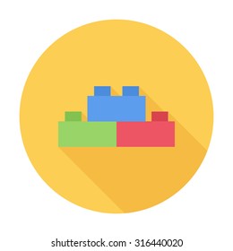 Building block icon. Flat vector related icon with long shadow for web and mobile applications. It can be used as - logo, pictogram, icon, infographic element. Vector Illustration.