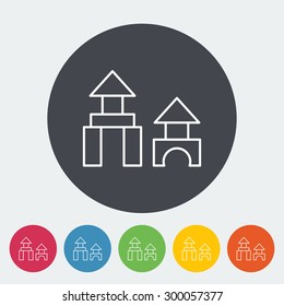 Building block icon. Thin line flat vector related icon for web and mobile applications. It can be used as - logo, pictogram, icon, infographic element. Vector Illustration. 