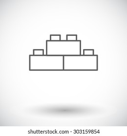 Building Block Icon. Thin Line Flat Vector Related Icon For Web And Mobile Applications. It Can Be Used As - Logo, Pictogram, Icon, Infographic Element. Vector Illustration.