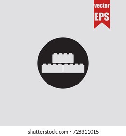 Building block icon in trendy isolated on grey background.Vector illustration.